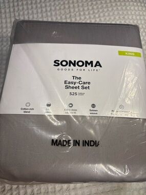 SONOMA Easy-Care Sheet Set in Gray 4 piece